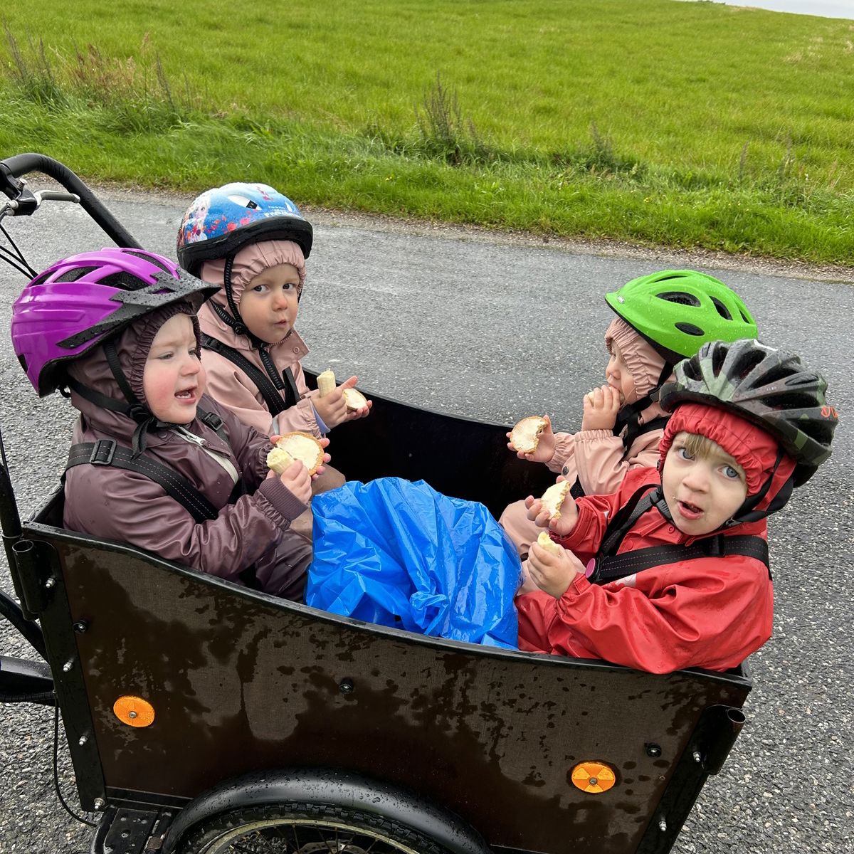 Børn i cykelvogn